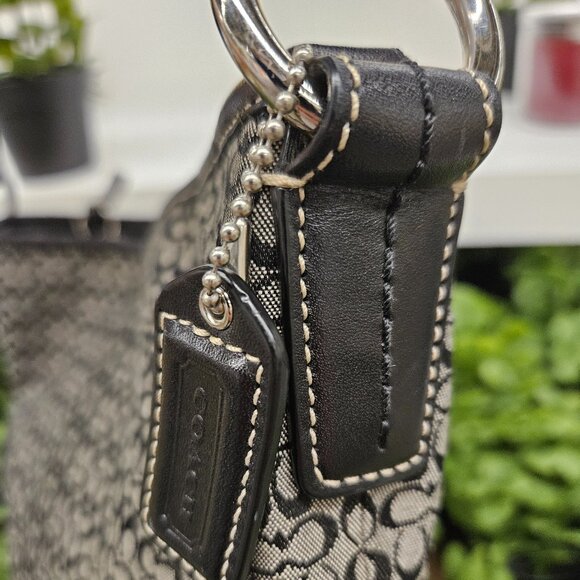 Y2K Coach Signature Logo Canvas/Leather Hobo Bag - Picture 2 of 7